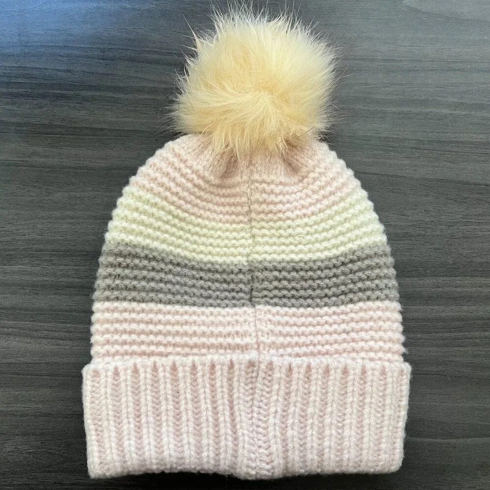 NWT Jessica Simpson Pink & Gray Beanie - Picture 2 of 3